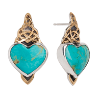 Kalisi Heart Post Earrings in Two Tone