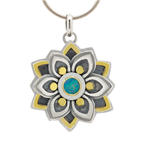 Kamala Pendant with Opal in Two Tone