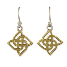 Karasel Earrings in 14K Yellow Gold Design w Sterling Silver Base