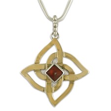 Karasel Pendant with Gem in Garnet