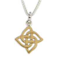 Karasel Pendant in 14K Yellow Gold Design w Sterling Silver Base