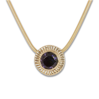 Keltie Box Pendant in 14K Yellow Gold Design w Sterling Silver Base
