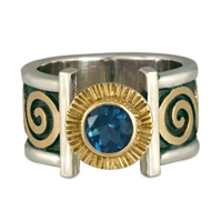 Keltie Open Ring in London Blue Topaz