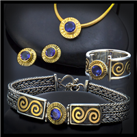 Keltie Stud Earrings in 14K Yellow Gold Design w Sterling Silver Base