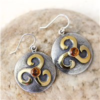Marseille Earrings with Spessartine Garnet in Two Tone