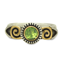 Medina Ring in 14K Yellow Gold Design w Sterling Silver Base