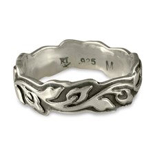Medium Borderless Flores Wedding Ring in Sterling Silver