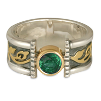 Medium Flores Open Engagement Ring in Emerald