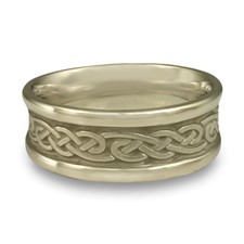 Medium Self Bordered Infinity Wedding Ring in 18K White Gold