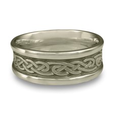 Medium Self Bordered Infinity Wedding Ring in Stainless Steel