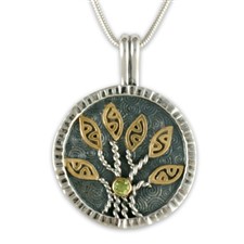 Moon Tree Pendant  in Peridot