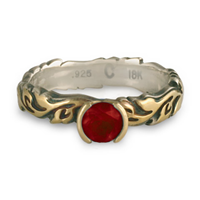 Narrow Borderless Flores Engagement Ring in Ruby