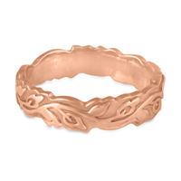 Narrow Borderless Flores Wedding Ring in 14K Rose Gold