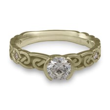 Narrow Borderless Infinity Engagement Ring with Gems in 18K White Gold