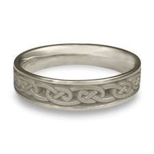 Narrow Cheek to Cheek Wedding Ring in Platinum