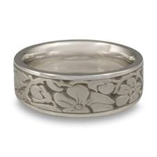 Narrow Cherry Blossom Wedding Ring in Stainless Steel