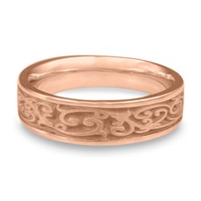 Narrow Continuous Garden Gate Wedding Ring in 14K Rose Gold