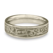 Narrow Continuous Garden Gate Wedding Ring in 14K White Gold