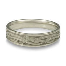 Narrow Paradise Flower Wedding Ring in Stainless Steel
