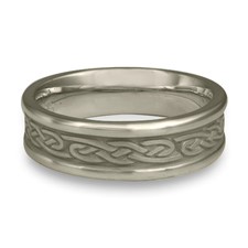 Narrow Self Bordered Infinity Wedding Ring in Stainless Steel