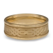 Narrow Self Bordered Persian Wedding Ring in 14K Yellow Gold