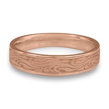 Narrow Starry Night Wedding Ring in 14K Rose Gold