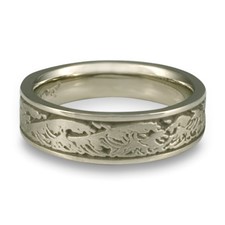 Narrow Wave Wedding Ring in 14K White Gold