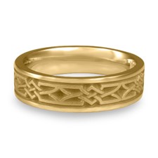 Narrow Weaving Stars Wedding Ring in 14K Yellow Gold