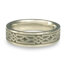 Narrow Weaving Stars Wedding Ring in Platinum