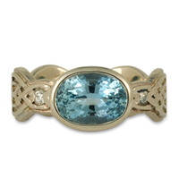 One of a Kind Flow Ring with Aquamarine in 14K White Gold