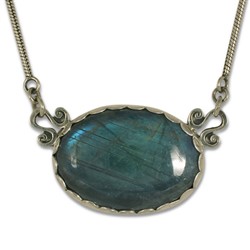 One of a Kind Labradorite Necklace in Sterling Silver