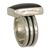 One of a Kind Labradorite Three Bar Ring in Sterling Silver