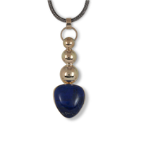 One of a Kind Lapis Parabola Pendant in 14K Yellow Gold