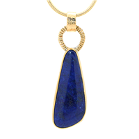 One of a Kind Lapis Pendant in 14K Yellow Gold