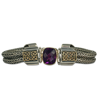 One of a Kind Renee Amethyst Bracelet in Two Tone