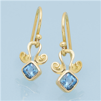One of a Kind Shona earrings in Aquamarine