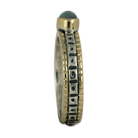 One of a Kind Solaris Moonstone Ring in 14K Yellow Gold Design w Sterling Silver Base