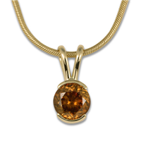 One of a Kind Sphene Pendant in 14K Yellow Gold