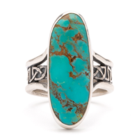 One of a Kind Turquoise Heart Ring in Sterling Silver