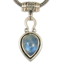 One of a Kind Venetian Moonstone Pendant in Sterling Silver
