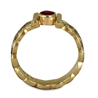 Open Petra Ring in 18K Yellow Gold Borders w 14K White Gold Center & Base