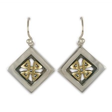 Orkney Earrings in 14K Yellow Gold Design w Sterling Silver Base