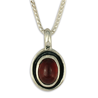 Oval Gem Pendant in Garnet