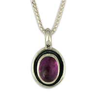 Oval Gem Pendant in Amethyst