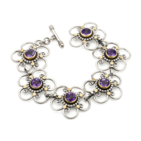 Passion Flower Bracelet in Amethyst