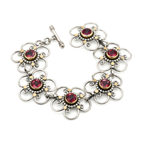 Passion Flower Bracelet in Garnet