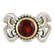 Passion Flower Ring in Garnet