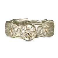 Persephone Engagement Ring with Gems in 18K White Gold