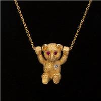 Peter s Teddy Bear Pendant in 14K Recycled Gold in 14K Yellow Gold