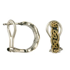 Petra Cuff Earrings  in 18K Yellow Gold Design w Sterling Silver Base